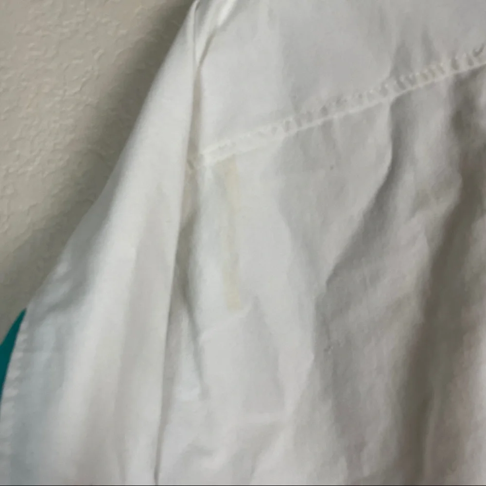 White & Teal Men's Windbreaker Pullover Jacket - Picture 4 of 11